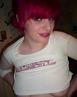 Teen Pink Haired Slut gets Off Stripping for Self Pleasure