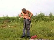 Homeless Guy Handjob By Mature Blonde Masturbating Outdoor Movies.