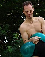 Gay Shows Butt & Plays With Balloons Outdoor